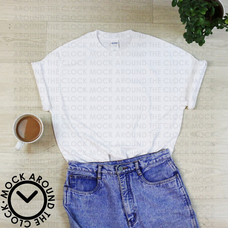 Download White shirt mockup JPEG Gildan Mockup White Tucked In | Etsy