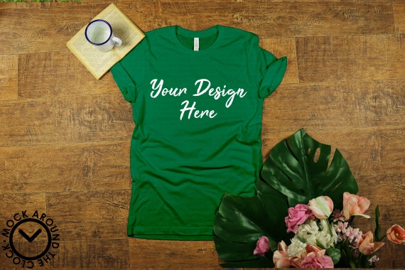 Ever Green Bella And Canvas 3001 Mockup Shirt Mock Up Jpeg Etsy