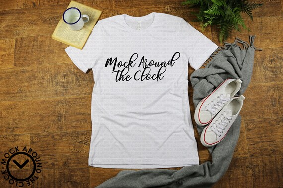 White Shirt Mockup Jpeg Bella And Canvas 3001 Mockup White Etsy