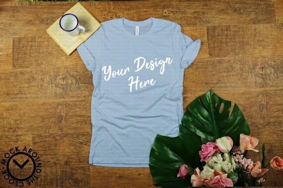 Download Light Blue Bella And Canvas 3001 Mockup Shirt Mock Up Jpeg Etsy