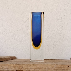 Murano, submerged glass, by Flavio Poli for Seguso, Italian design, 1960s, mid-century modern