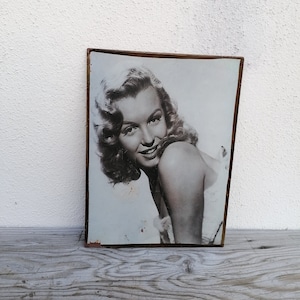 Fotografía de Marilyn Monroe impresa en chapa de hierro años 70, decoración pared, coleccionable