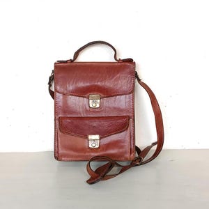 Sac en cuir vintage, sac bandoulière, fait main, artisanal, pour homme, années 70, fabriqué en Italie, cadeau pour lui, accessoires homme