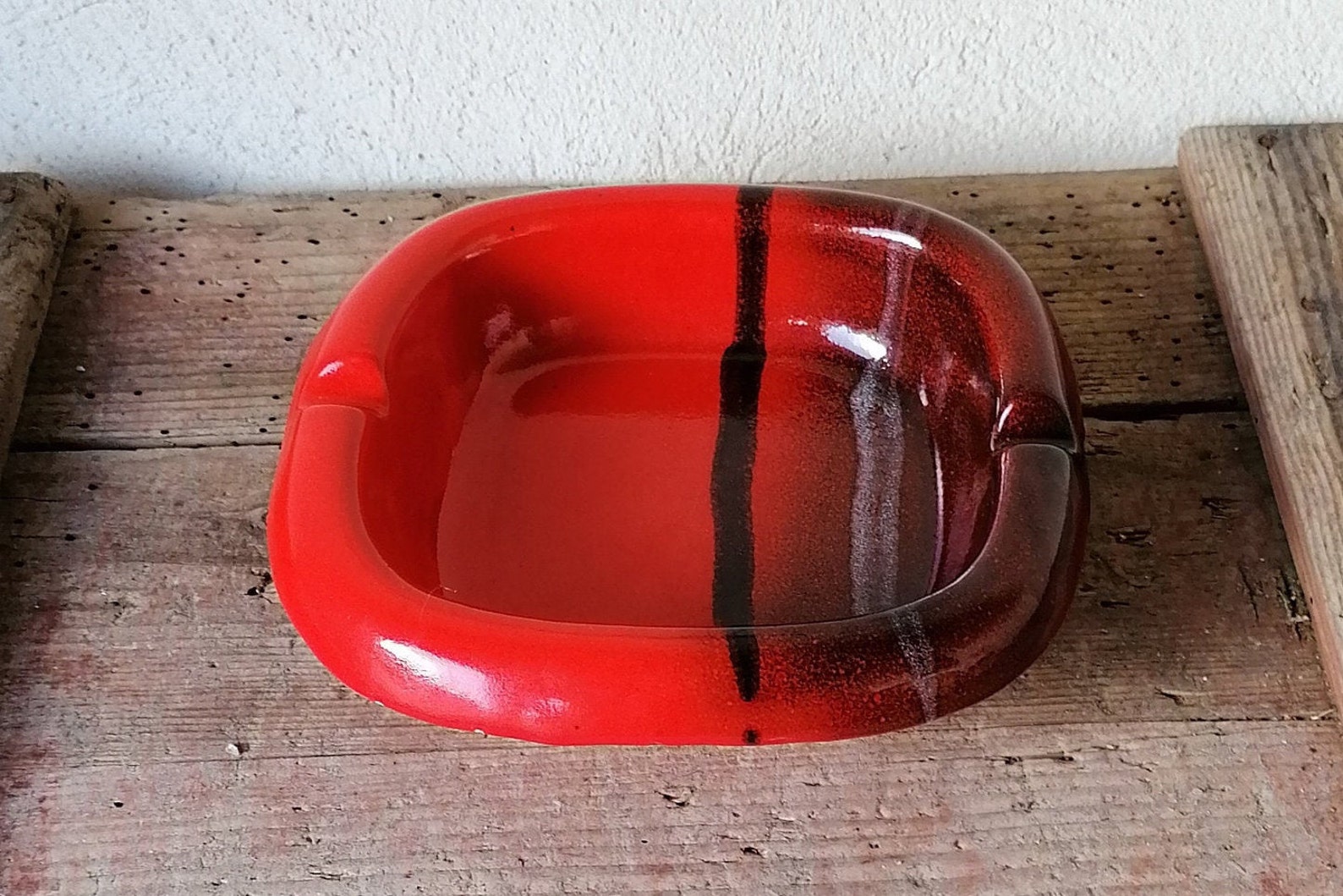 Ashtray of the 70s in Vintage Red Ceramic Italian Home Etsy