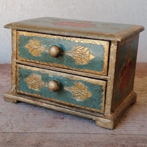 Coffre à Bijoux Ancien Italien Style Florentin - Vintage - Occasion - Bel Objet De Décoration
