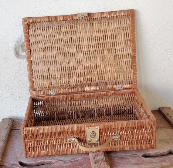 Bag, small vintage wicker suitcase, 60s/70s, Ital… - image 5