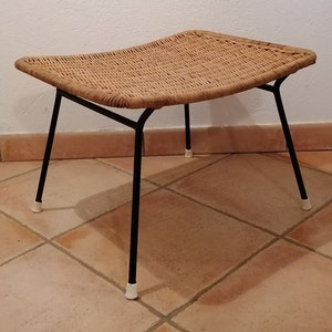 Coffee table in italian vintage wicker of the 60s, coffee table, bohemian home décor, additional low table