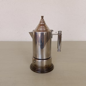 Moka pot, Italian espresso coffee maker, AMC Classic 18/10 steel, Alpu Puppieni, 80s