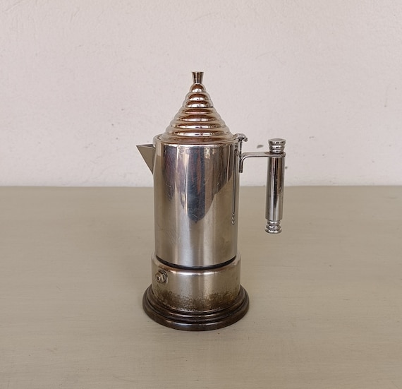 Moka pot , caffettiera espresso italiana , AMC Classic acciaio 18/10 , Alpu  Puppieni , anni 80