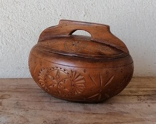 Ferro Da Stiro In Ghisa Vintage Con Manico In Legno – 15,5x13,5x6 Cm – Soprammobile