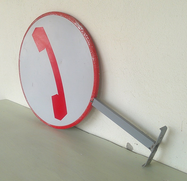 Italian SIP Double-sided Telephone Sign From the 80s, Metal, Red and ...
