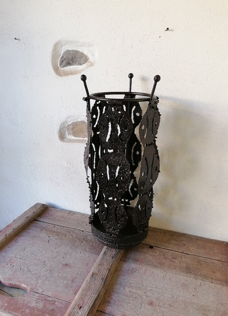 Vintage Umbrella Stand 70s Iron Sculpture Iron Art Italian Etsy