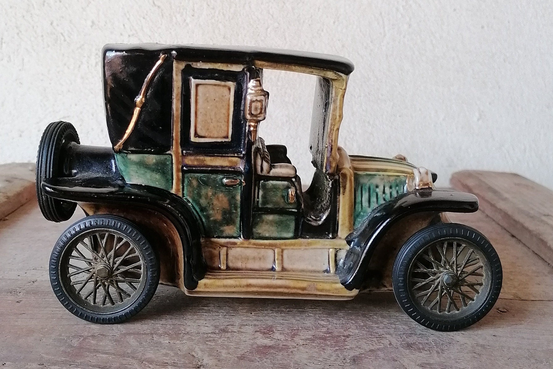 Vintage Ceramic Liqueur Bottle, Renault AG 1910 Model, Collectible