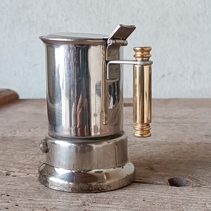 Rare coffee maker mignon espresso italian moka steel , ALPU Fratelli Puppieni 1 / 2 cups , vintage coffee maker ,
