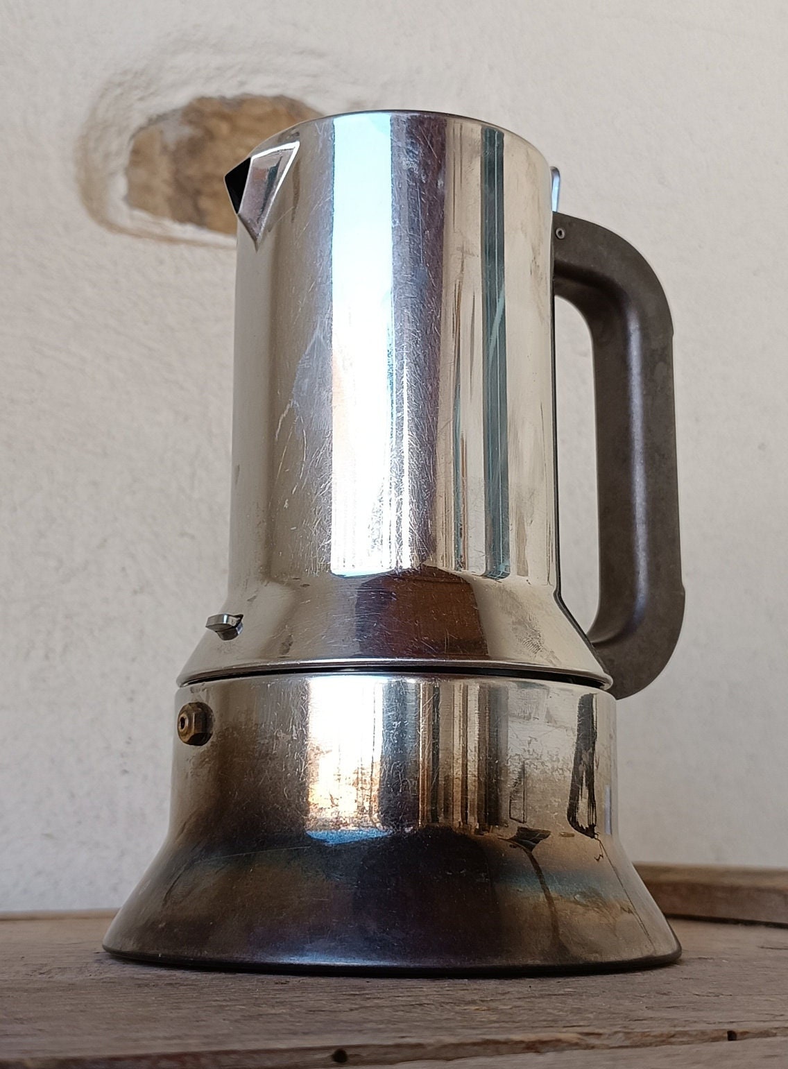 Large Alessi 9090/M Espresso Coffee Maker, 10 Cups, Design Richard Sapper,  Made in Italy, Moka Pot, Collectible 