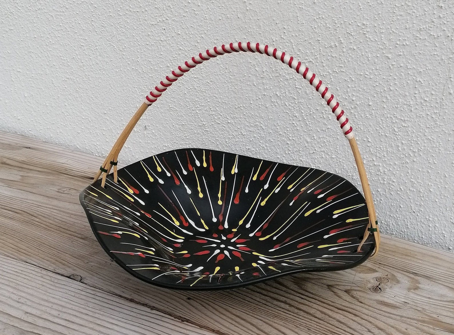 Schwarze Keramikschale Obstschale Herzstück 60er Jahre | Etsy