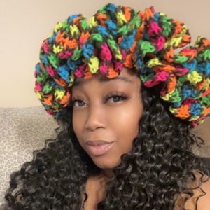 Granny Square Crochet Super Ruffle Hat