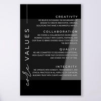 Custom Mission Statement Plaque, Business Wall Display, Custom Values ...