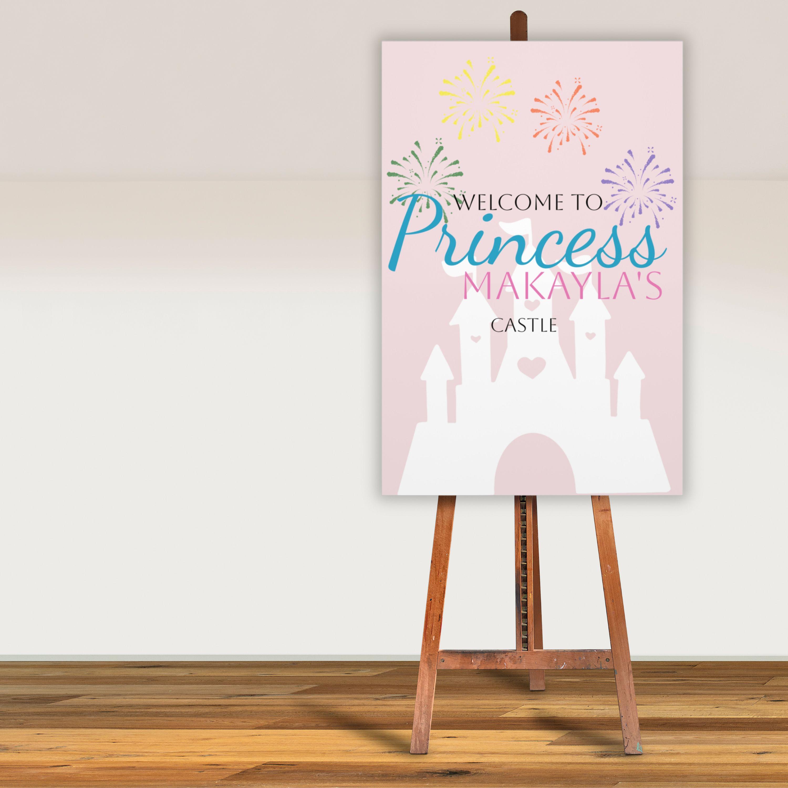 Princess Birthday Welcome Sign, Royal Celebration, Pink Birthday ...