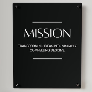 Custom Mission Statement Plaque, Business Wall Display, Custom Values Wall Art, Company Core Value Sign, Mission Statement Acrylic Wall Art