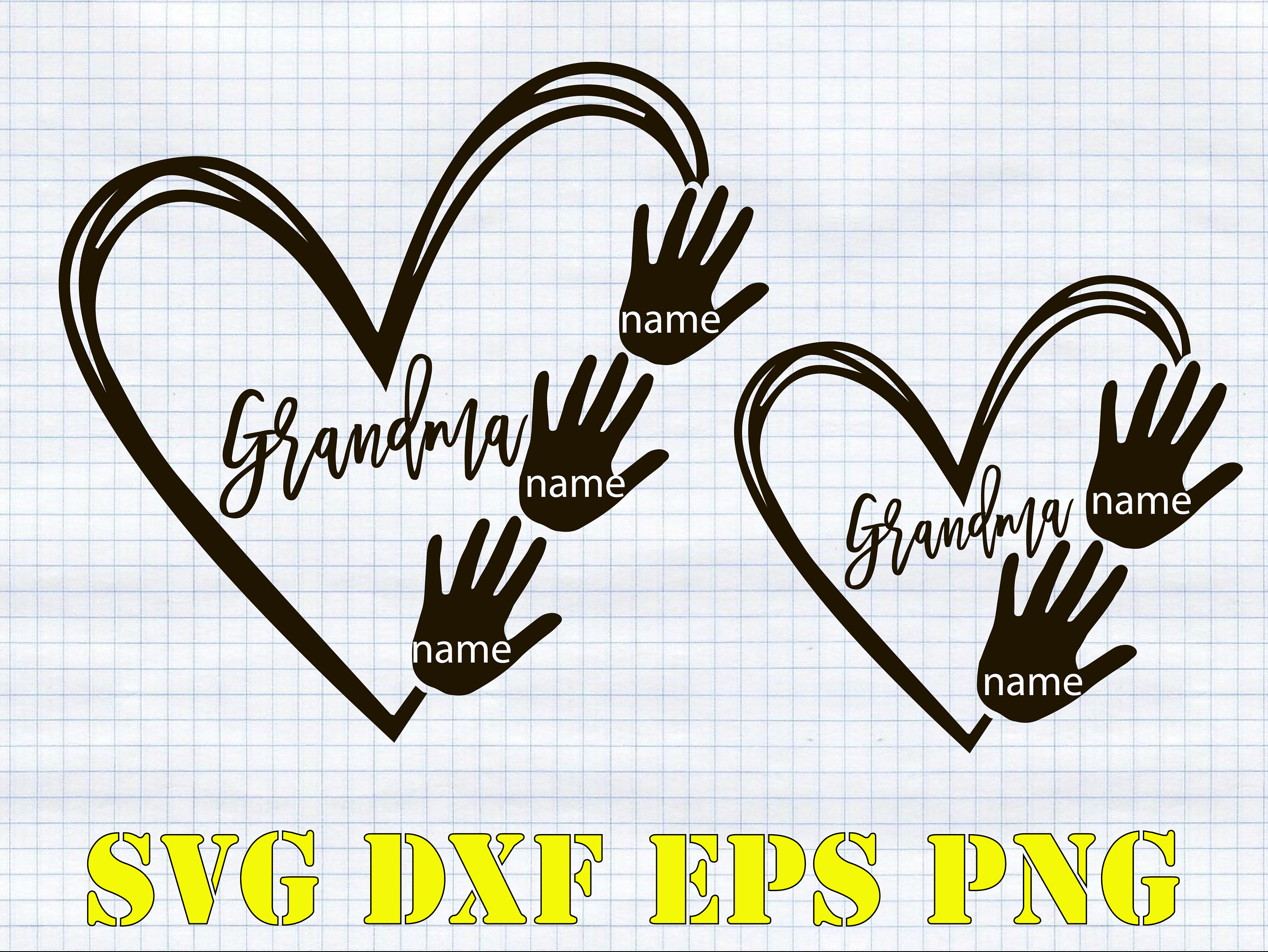 Buy Grandma Heart SVG and PNG File Personalized Name Grtandchild Online