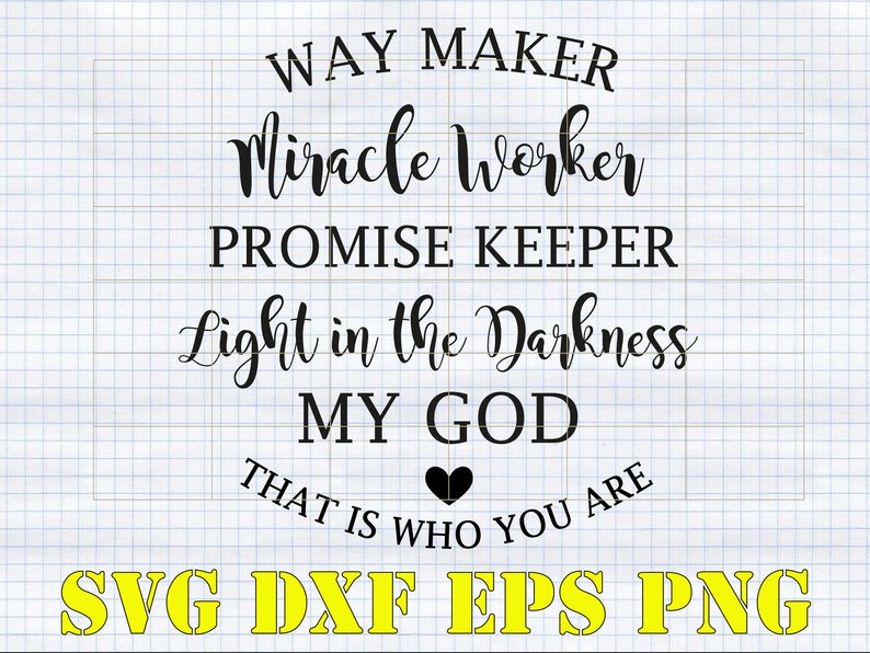 Download Instant Download Waymaker SVG PNG Miracle Worker Vinyl cut ...