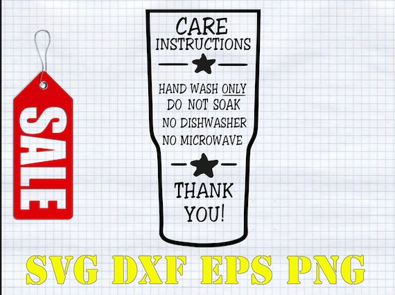 Download Svg Png Ai Cutting File Tumbler Care Instructions Card Vector Vinyl Cut Print File For Silhouette Cricut Scan N Cut Clip Art Art Collectibles