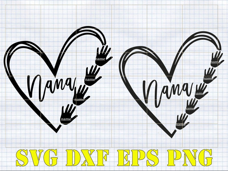 Read the Full Title Grandma Heart Grandkids Hands SVG PNG Dxf  Etsy