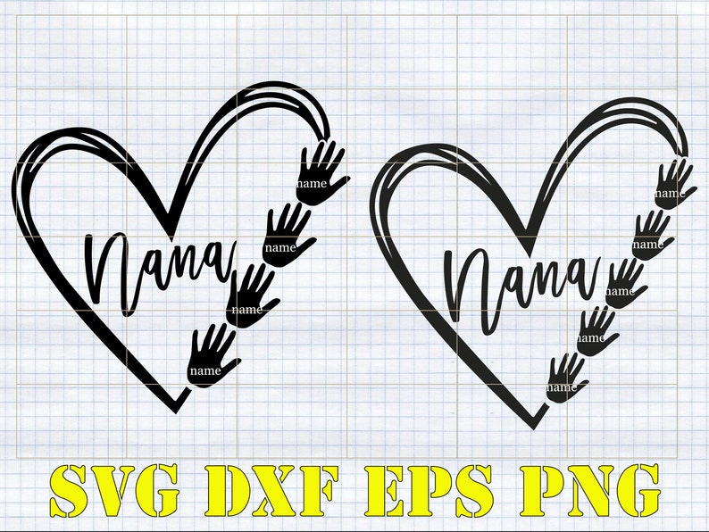 Read the Full Title Grandma Heart Grandkids Hands SVG PNG Dxf - Etsy