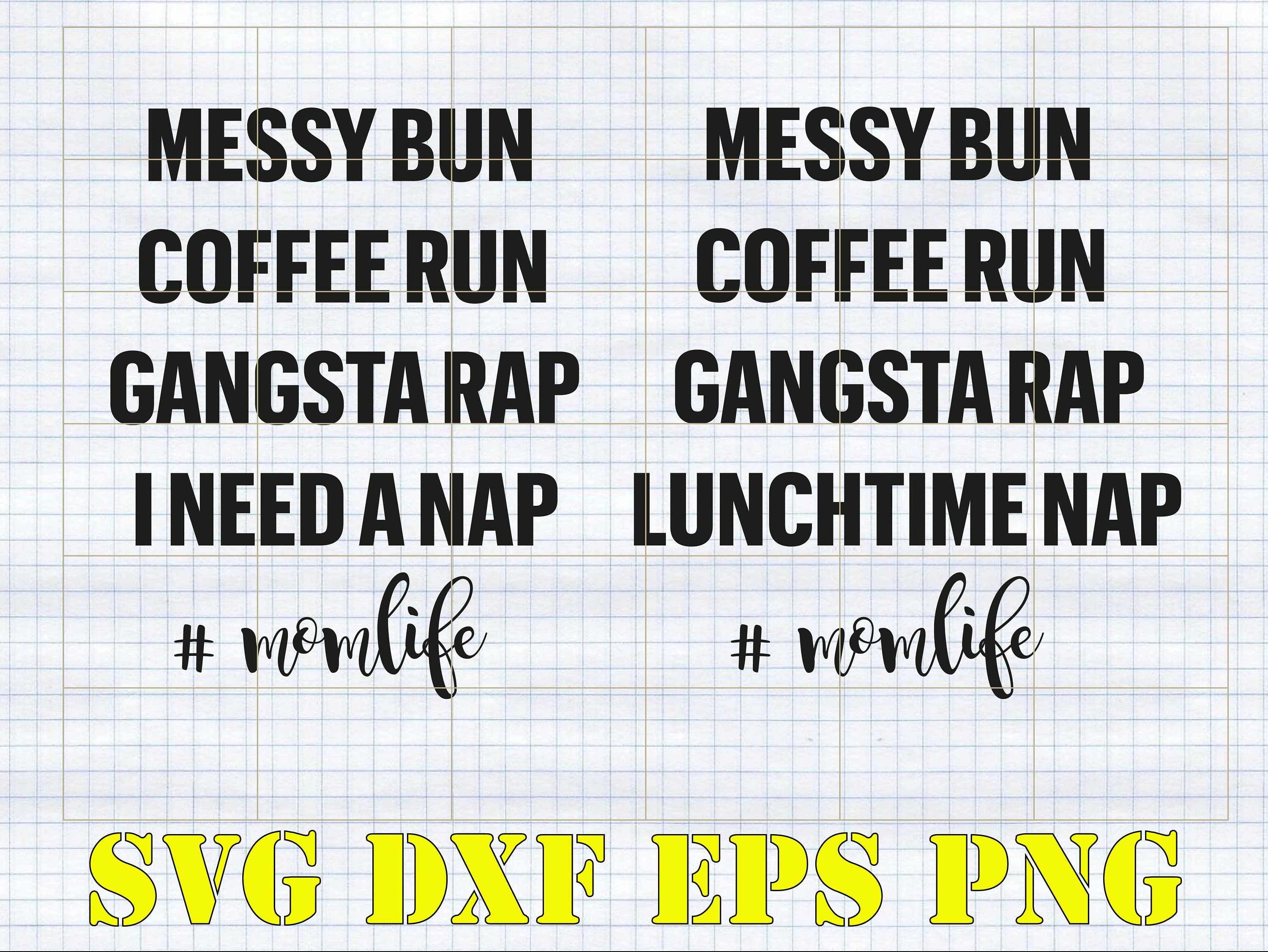 Download Instant Download Bundle Svg And Png File Messy Bun Coffee Etsy