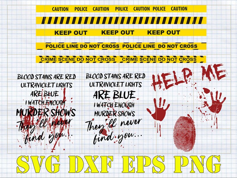 Blood stains are red ultraviolet lights are blue Bundle Svg Etsy