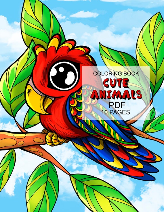 Download 10 Pages Digital Coloring Book For Kids And Adults Coloring Etsy
