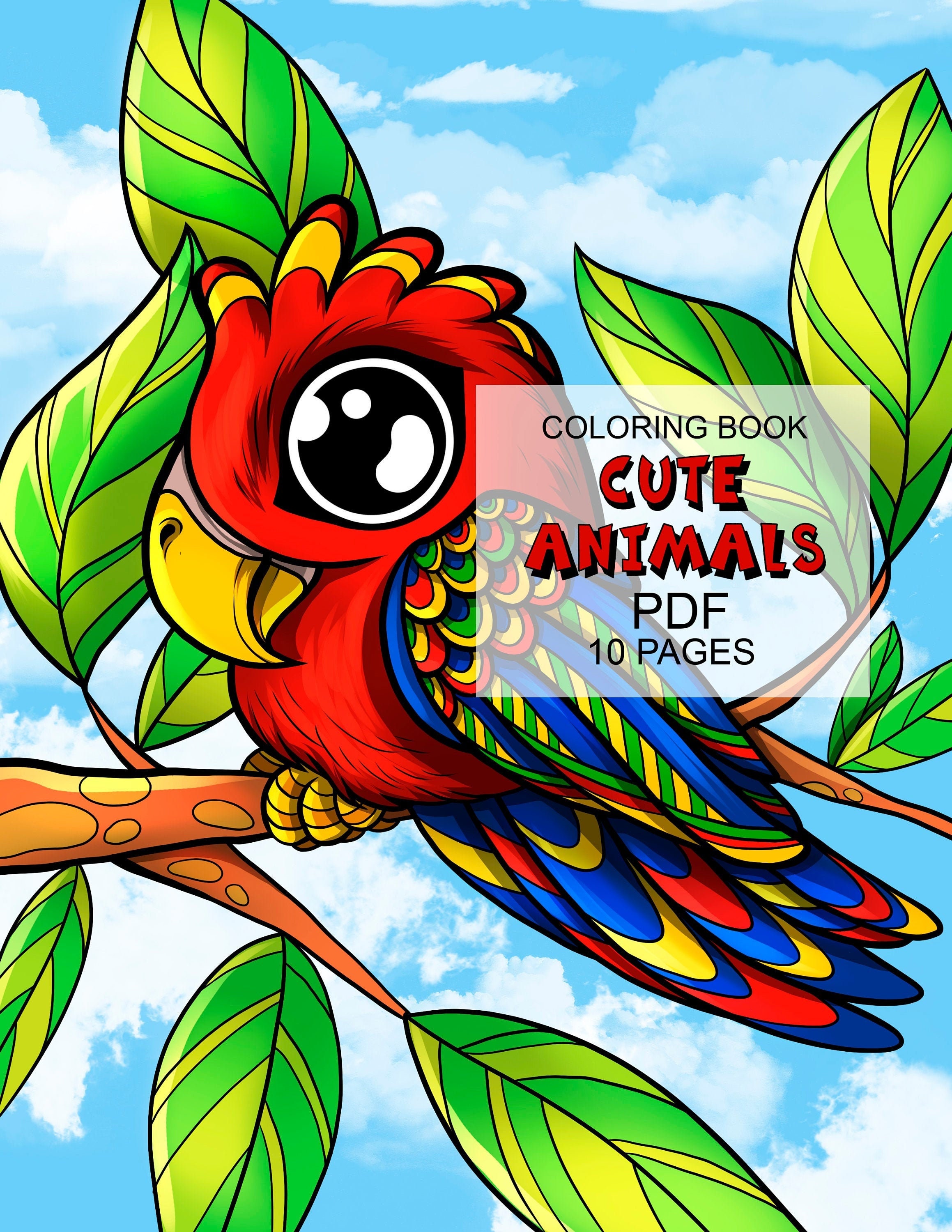 10 Pages Digital coloring book for kids and adults. Coloring Etsy