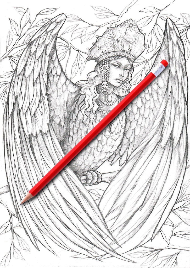 Manual graphics. Pencil drawing of a mythological creature. | Etsy