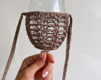 Glass holder bag crochet pattern PDF | German + Russian