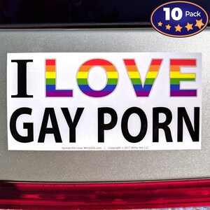 I Love Gay Porn Bumper Sticker 10 Decal Prank Pack. A Funny - Etsy ...