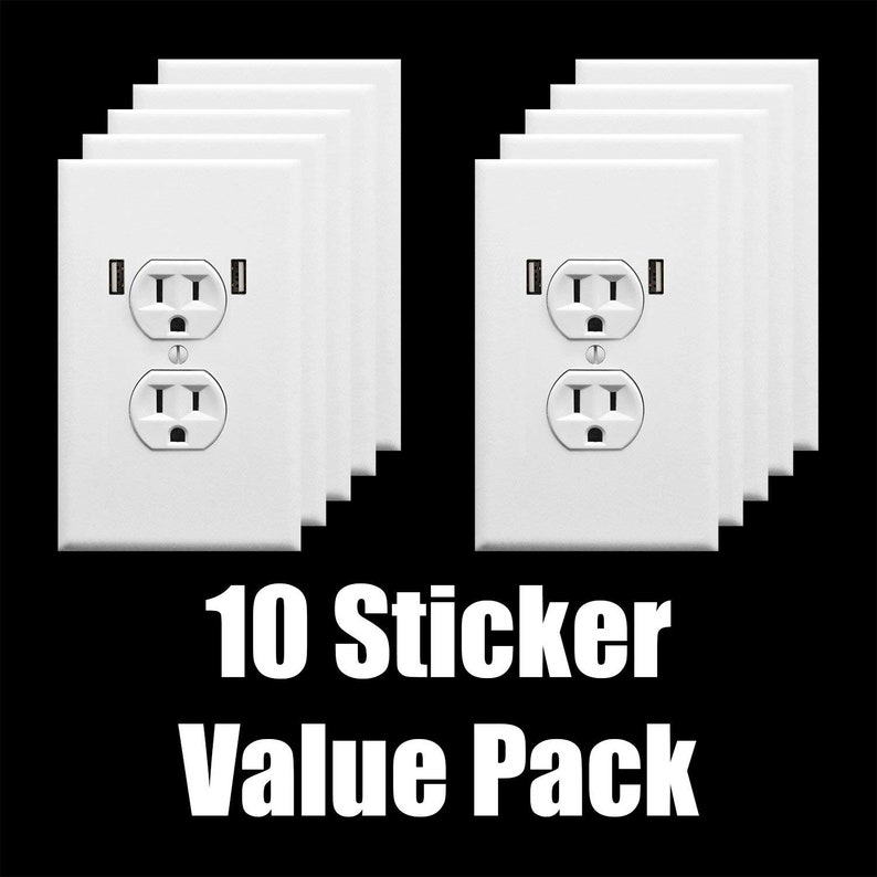 Fake Electrical Outlet & USB Wall Plate Sticker 10 Pack. Funny Etsy