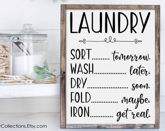 Laundry Room Decor, Printable Laundry Room Sign, Sort Wash Dry Fold Iron, Farmhouse Laundry, Funny, INSTANT DIGITAL DOWNLOAD
