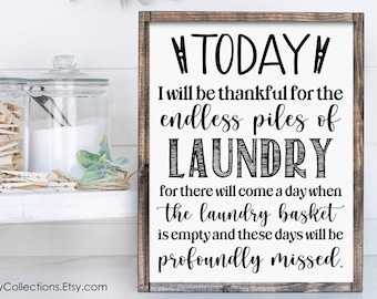 Endless Piles of Laundry, Laundry Room Printable Decor, Thankful For Laundry, Farmhouse Laundry, INSTANT DIGITAL DOWNLOAD