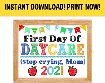 First Day Of Daycare Etsy