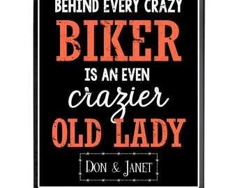Behind Every Crazy Biker is an Even Crazy Old Lady Zip Hooded Sweatshirt