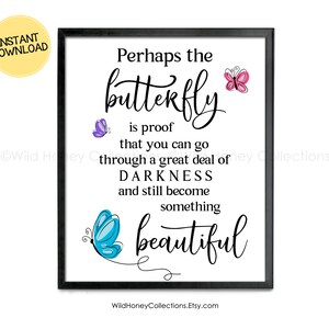 Butterfly Inspirational Printable Wall Decor Butterfly Quote - Etsy