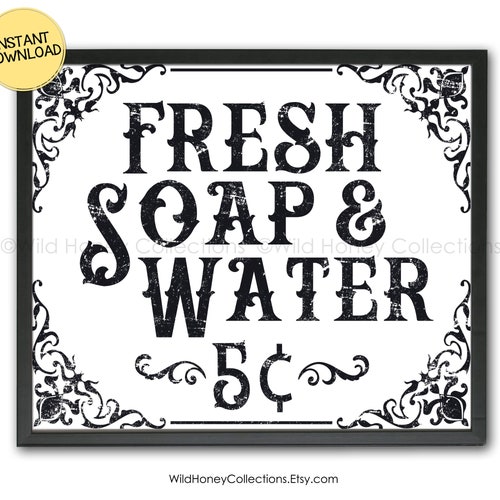 Vintage Bathroom Print Printable Art Bathroom Wall Decor - Etsy
