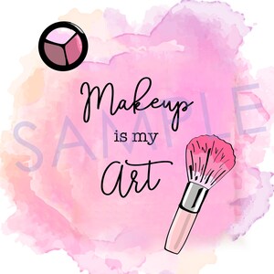 Makeup Wall Art, Printable Decor, Pink, Makeup Artist, Salon Decor ...