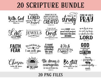 Verset de la Bible PNG : lot d'Écritures pour sublimation (20 fichiers)