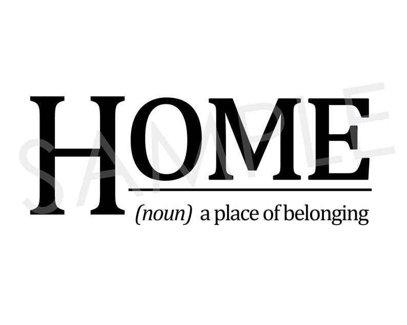 HOME Sign Home Definition Printable Wall Art A Place of Etsy