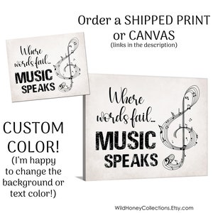 Inspirational Music Quote Printable Wall Decor Gift for | Etsy