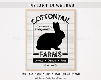 Cottontail Farms, Rustic Printable Easter Decor, Easter Rabbit, Tiered Easter Decor, INSTANT DIGITAL DOWNLOAD