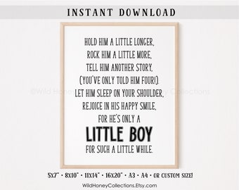 Hold Him A Little Longer Nursery Wall Art Children Art Boy Art Boy ...