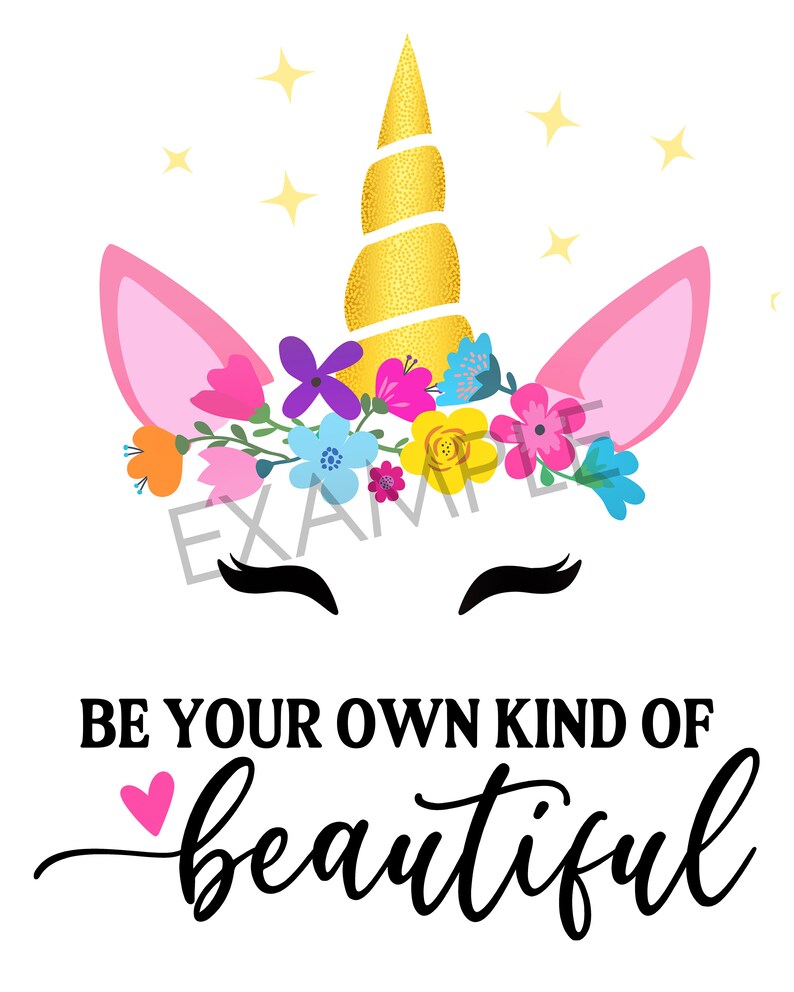 Personalized Unicorn Wall Art Printable Girls Room Decor Be Etsy